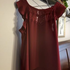 Express ruffle sleeve blouse